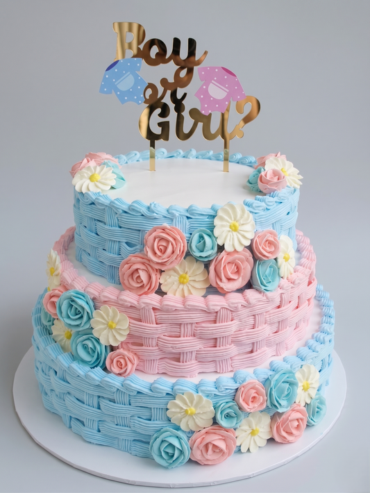 BS-293 3 Tier Flower Basket Cake