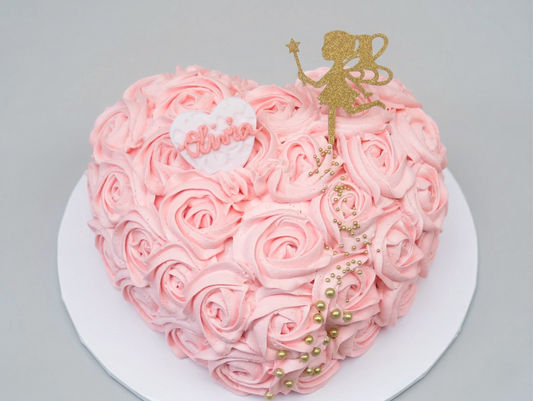 LV-18 Fairy on Pink Heart Shaped Roses