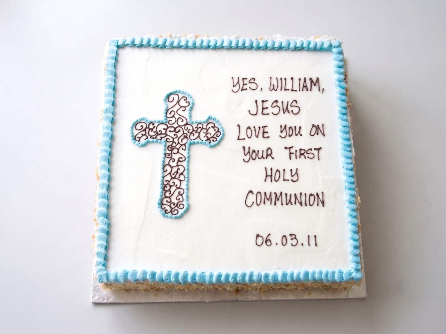 RE-101 Blue Scrollwork Cross