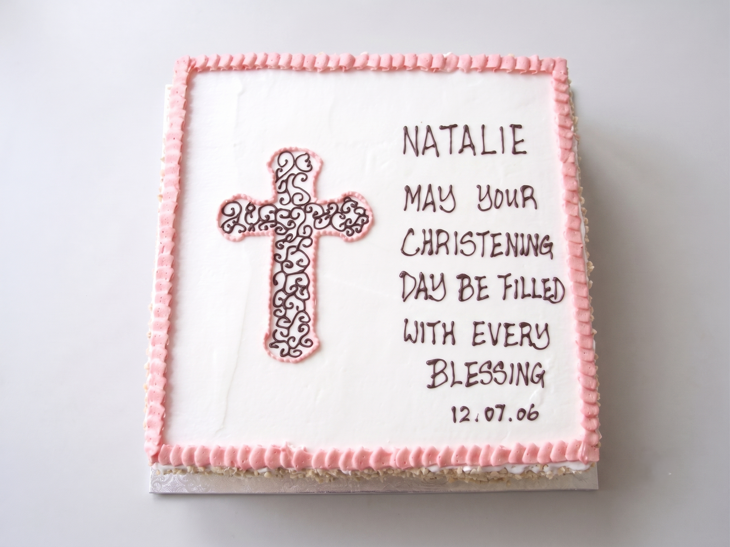 RE-102 Pink Scrollwork Cross