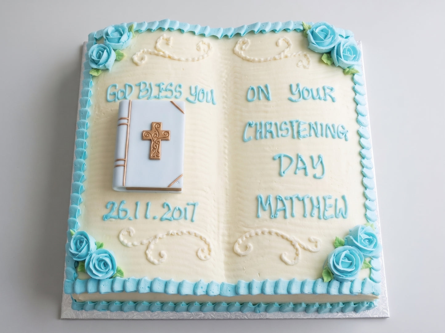 RE-113 Bible on Blue Bible Shaped