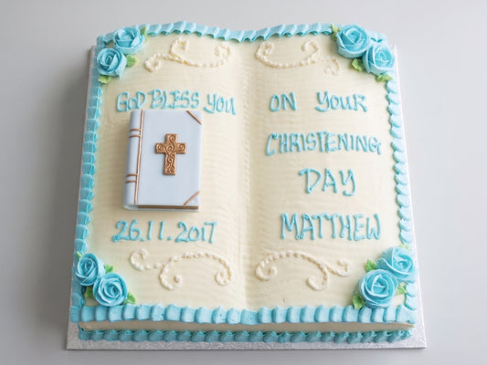 RE-113 Bible on Blue Bible Shaped