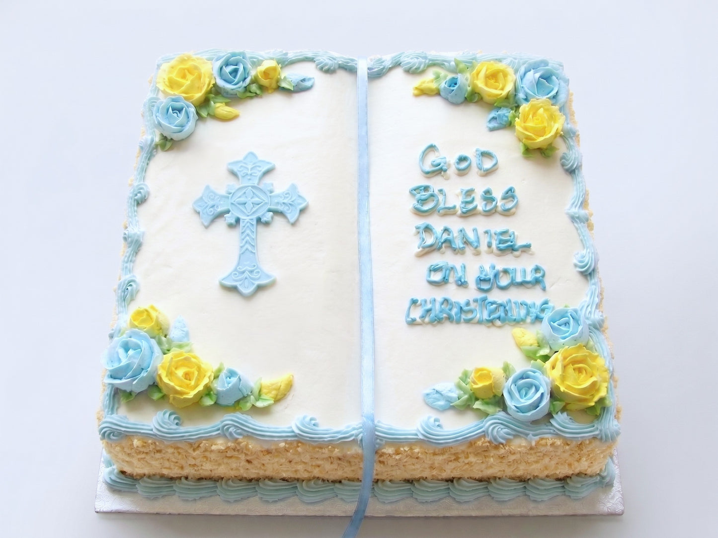 RE-117 Blue Bible Shaped Christening #3