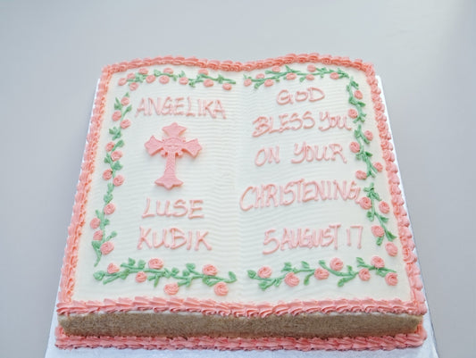 RE-118 Pink Bible Shaped Christening #3