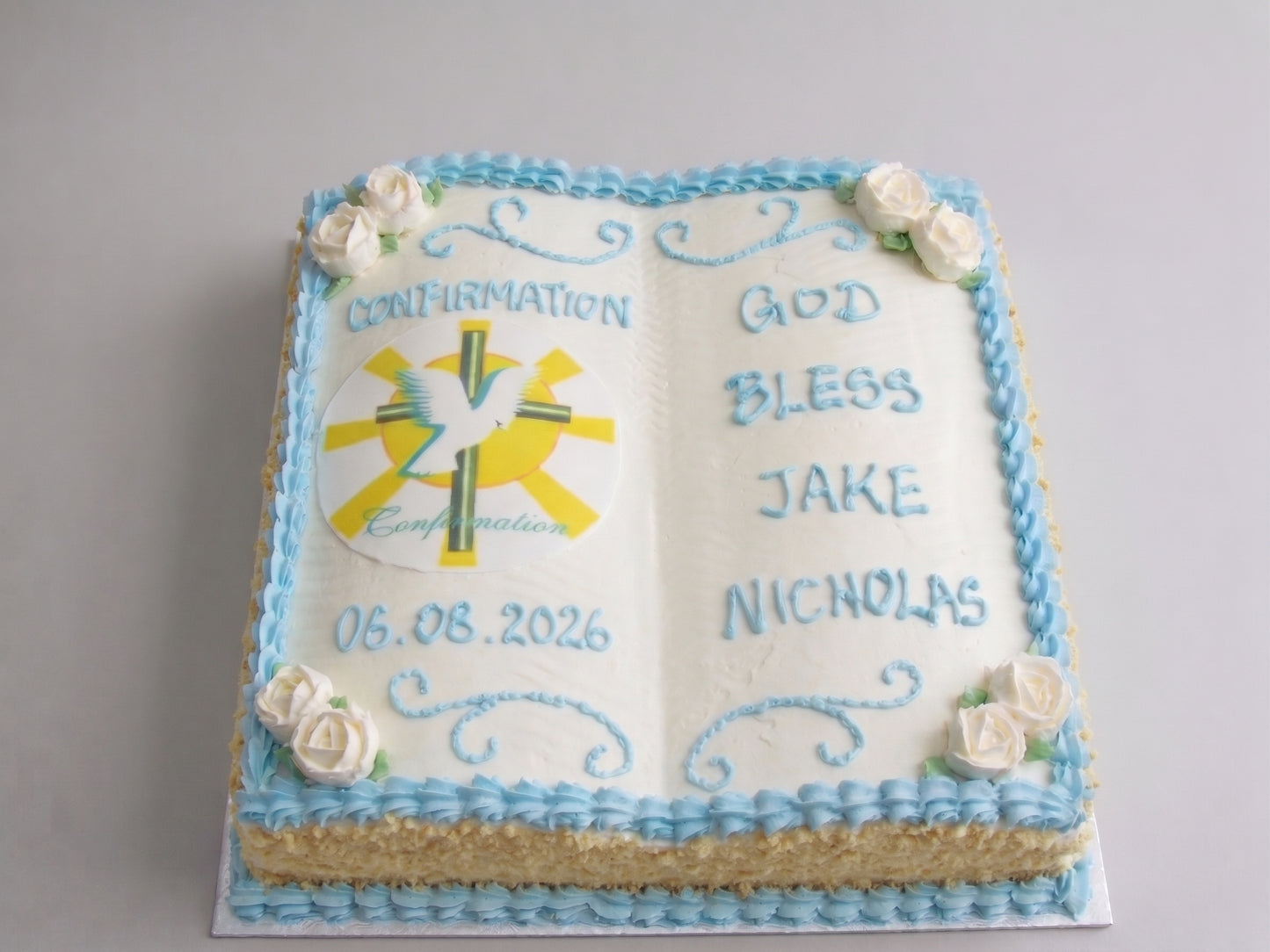 RE-121 Blue Bible Shaped Confirmation