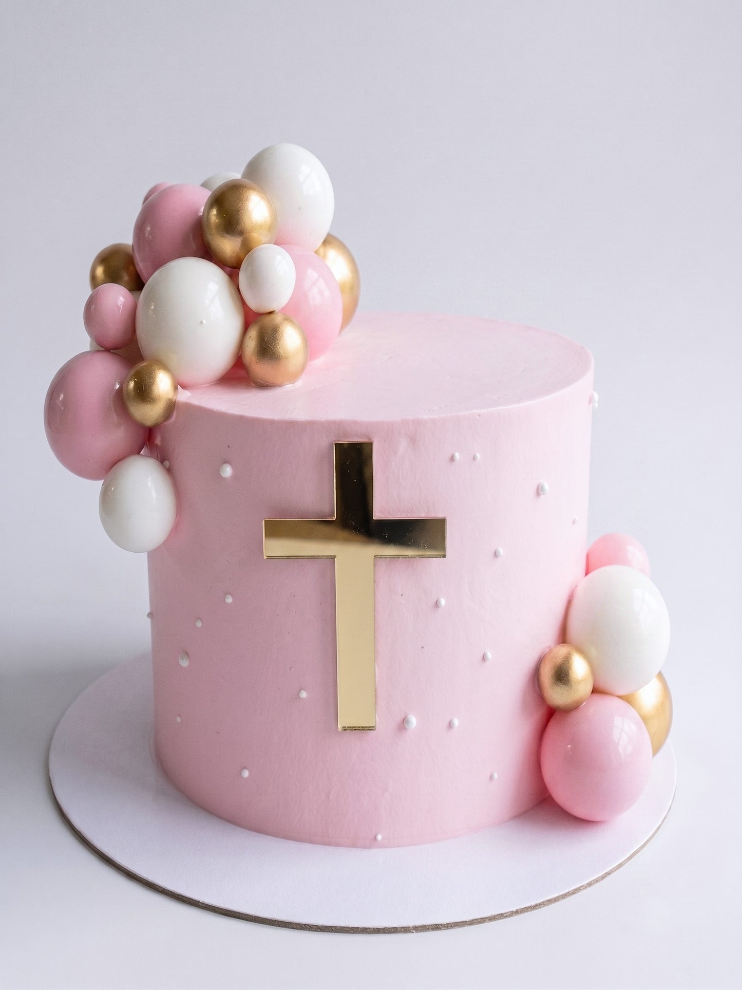 RE-202 Gold & Pink Balls Tall Cake