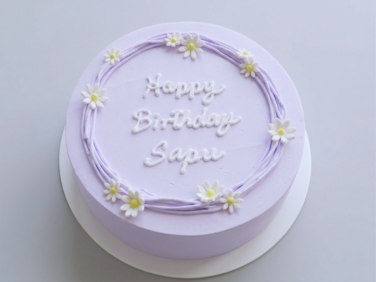 VI-004 Vintage Cake #4 Purple with Daisies