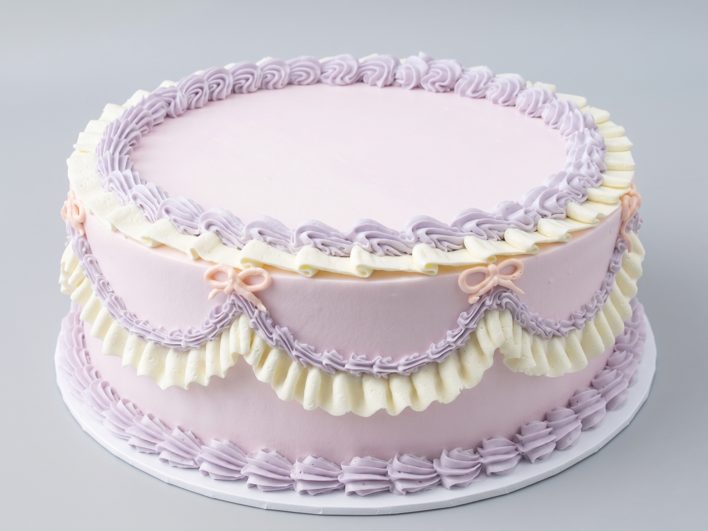VI-015 Vintage Cake #15 Pink with Purple Piping