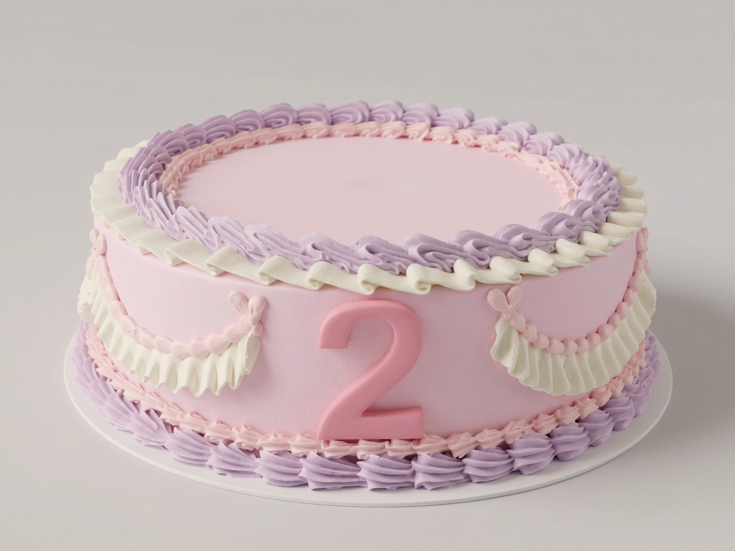 VI-021 Vintage Cake #021 Light Pink with Number