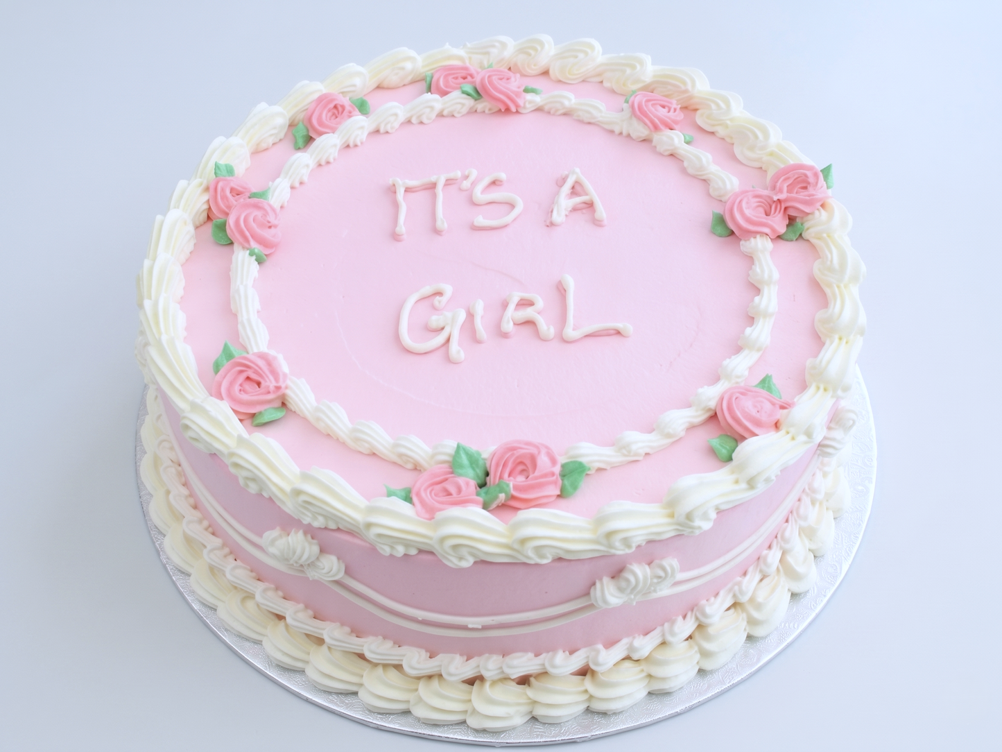 VI-023 Vintage Cake #23 Pink with Roses