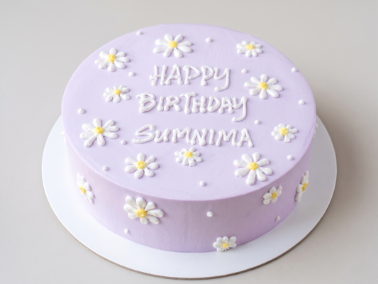 VI-026 Purple Cake with Daisies