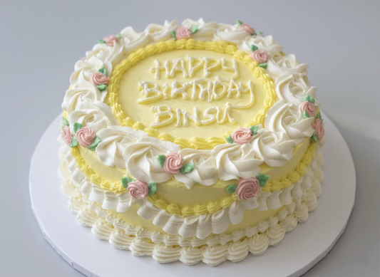 VI-036 Vintage Cake #36 Yellow Roses