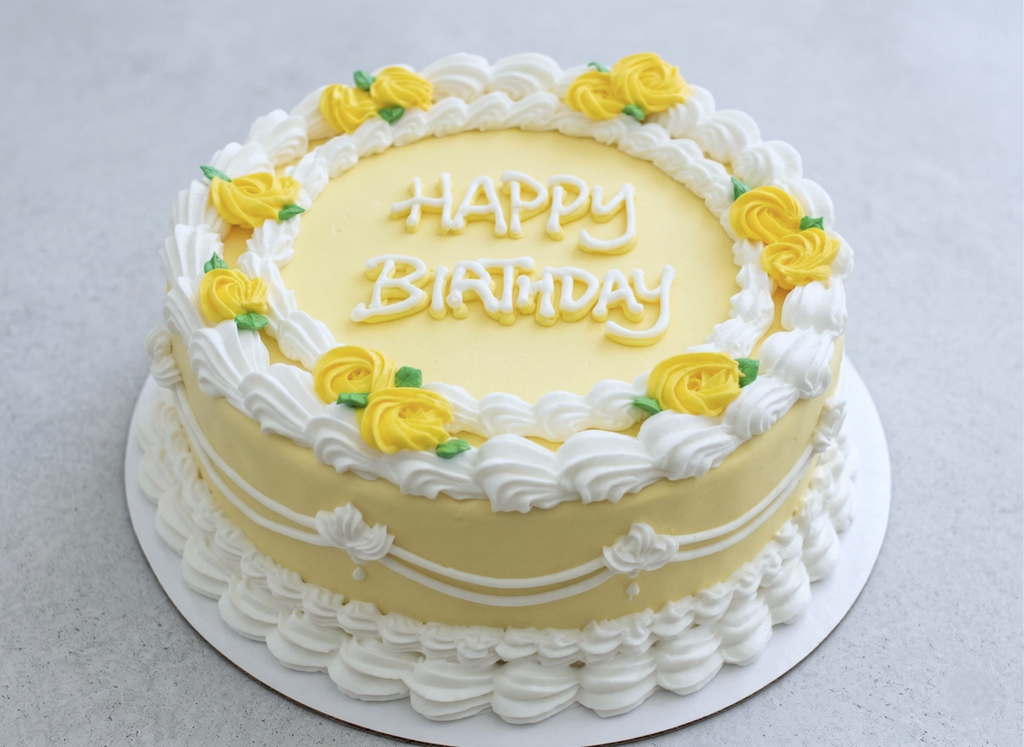 VI-040 Vintage Cake #40 Yellow Roses