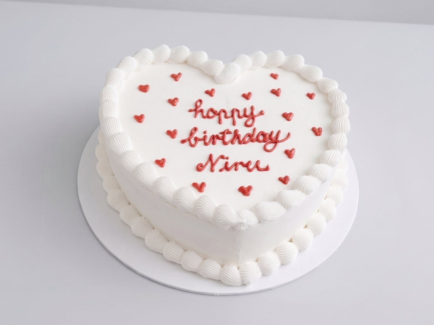VI-102 Pure White Heart Shaped with Little Hearts