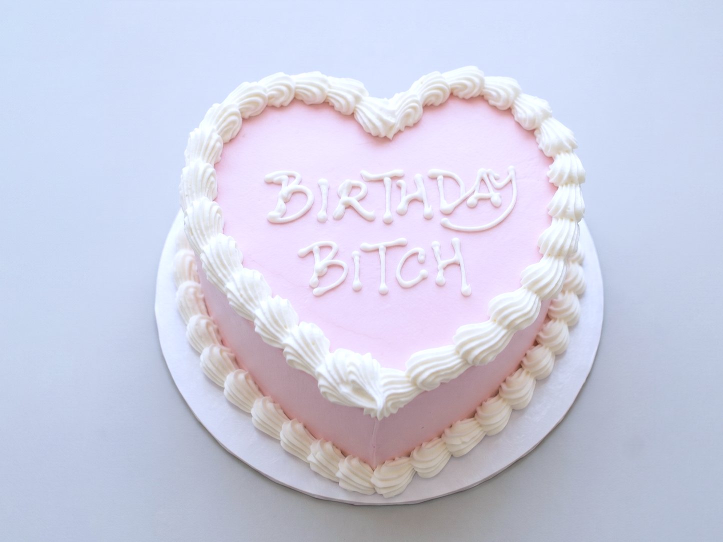 VI-107 Pink Heart Shaped with White Piping
