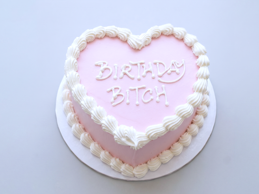 VI-107 Pink Heart Shaped with White Piping