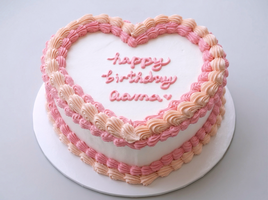 VI-109  Creamy White Heart with Pink & Hot Pink Border