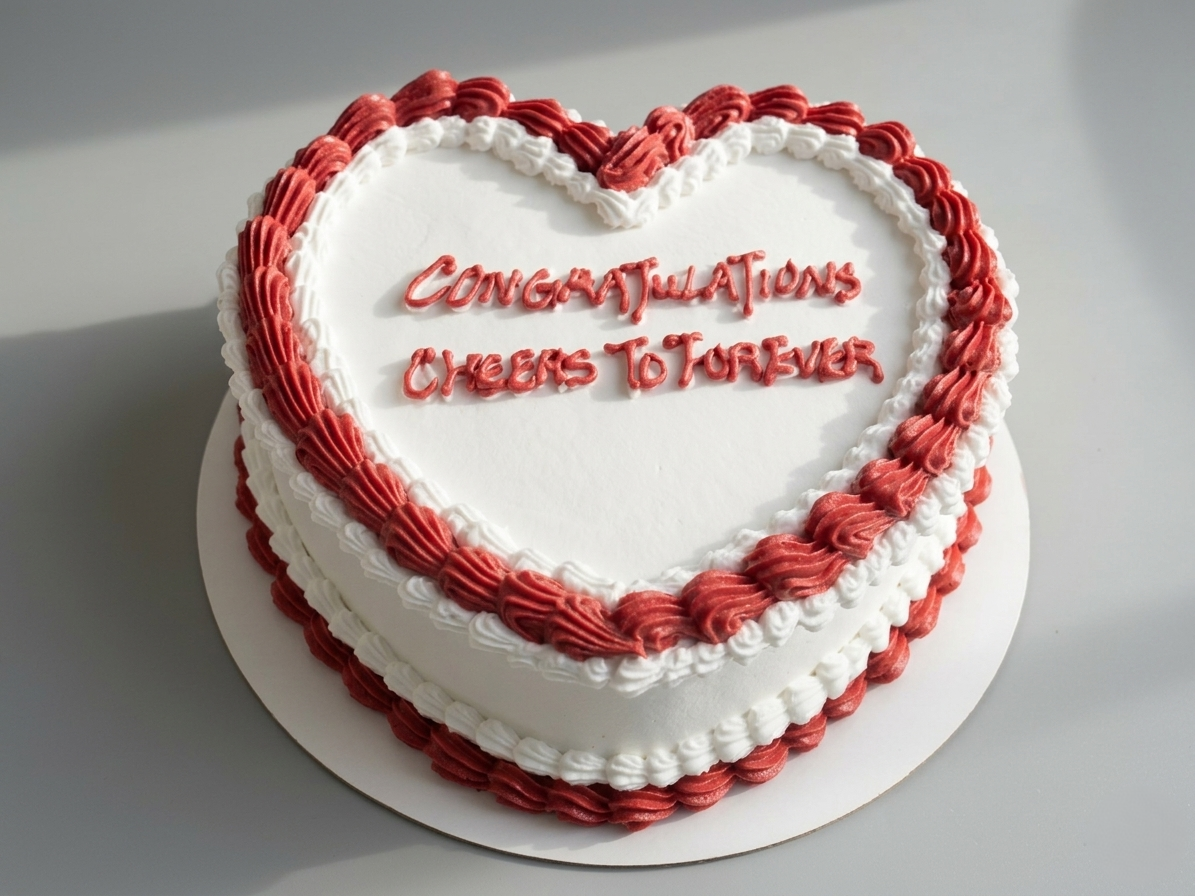 VI-125 Pure White Heart Shaped with Red Border