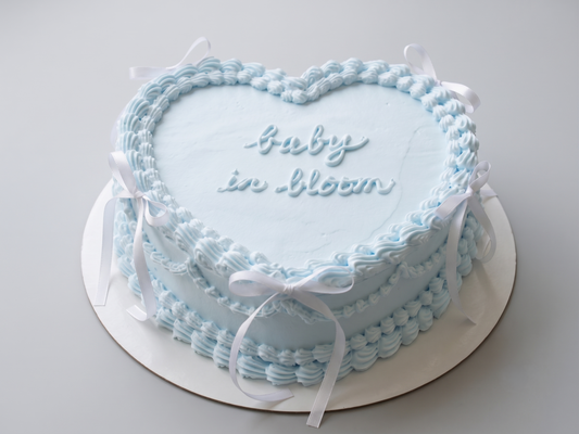 BS-033 Light Blue Heart Shaped with White Ribbon