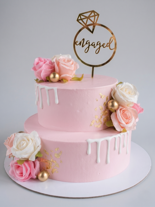 WC-103  Pink Silk Roses with Gold Leaf