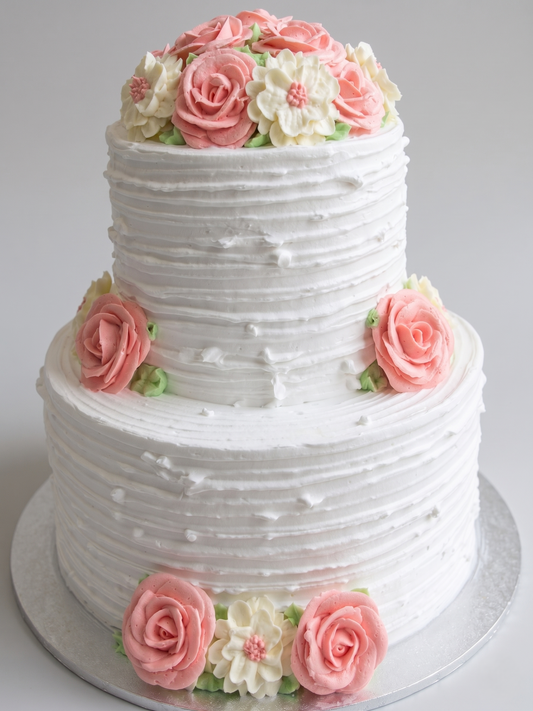 WC-207 2 Tier Double Height  Floral #7 Cake