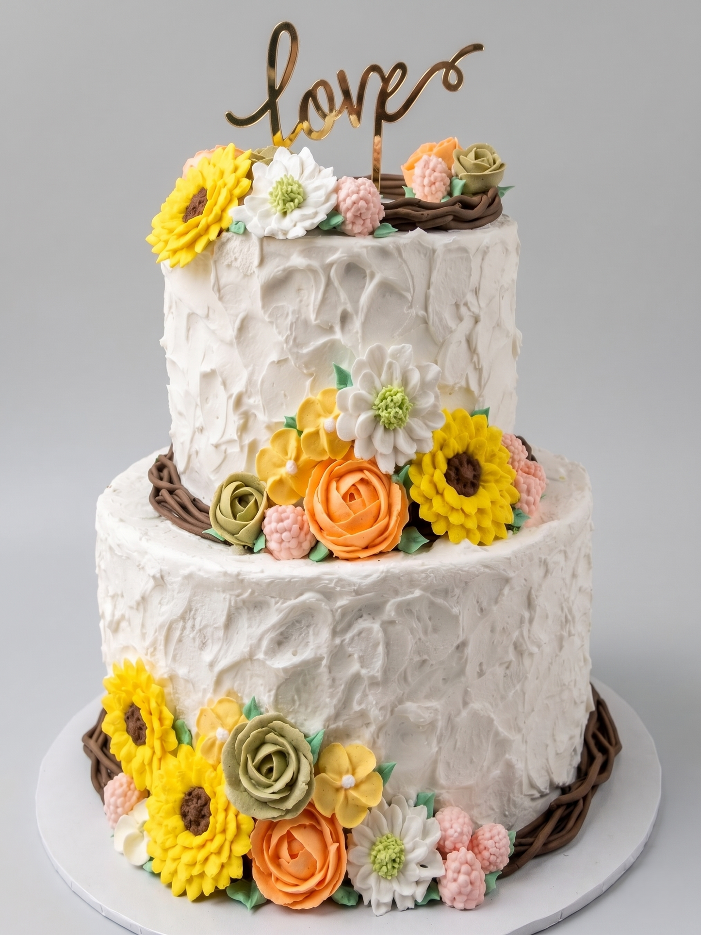 WC-220 2 Tier Double Height Floral #20 Cake