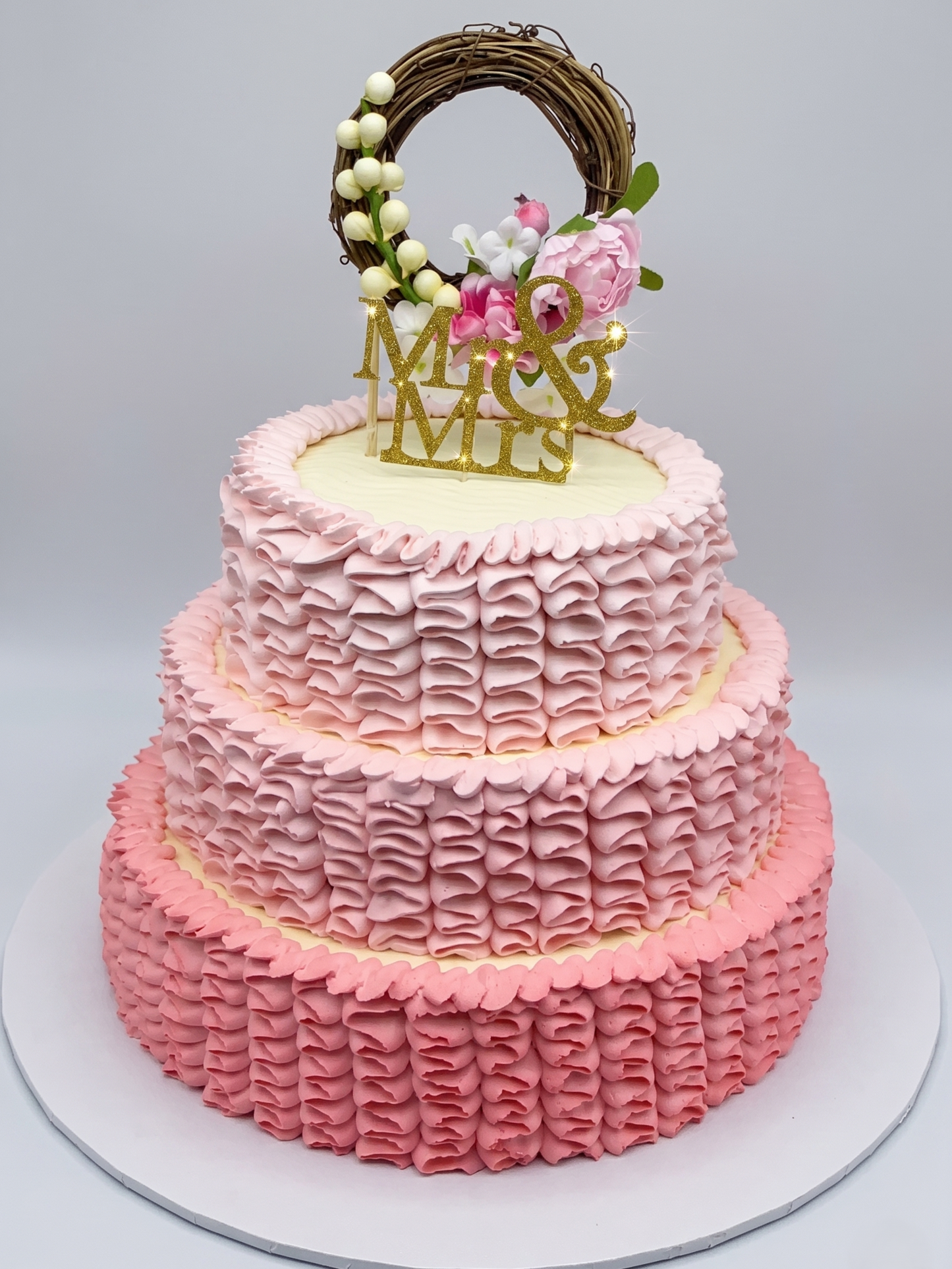 WC-309 3 Tier inch  Ombre Ruffle Cake