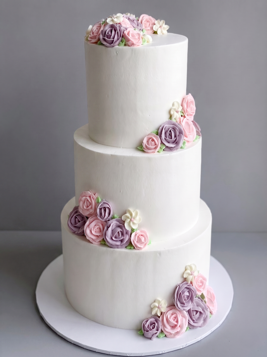 WC-409 3 Tier Double Height Floral #9 Cake